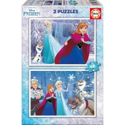 2 Puzzles De 48 Pièces - La Reine Des Neiges