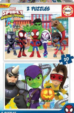 2 Puzzles De 20 Pièces Disney Spidey Et His Ama