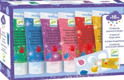 6 Tubes De Peinture À Doigts Pailletées