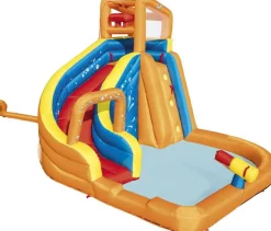 Aire de jeu mur d'escalade et pataugeoire avec Soufflerie