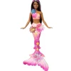 Barbie Sirène fleurs magique brune
