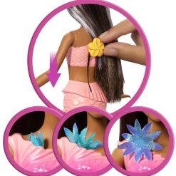 Barbie Sirène fleurs magique brune