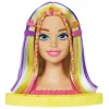 Barbie Ultra chevelure - Tête à coiffer blonde mèches arc-en-ciel