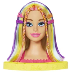 Barbie Ultra chevelure - Tête à coiffer blonde mèches arc-en-ciel