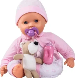 Bébé Interactif Et Son Ourson Avec Accessoires