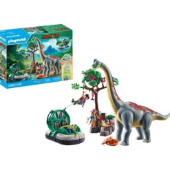 Brachiosaure, explorateurs, aéroglisseur Playmobil Dinos 71819