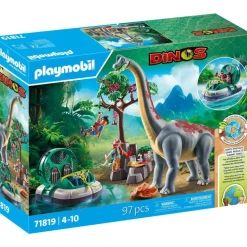 Brachiosaure, explorateurs, aéroglisseur Playmobil Dinos 71819