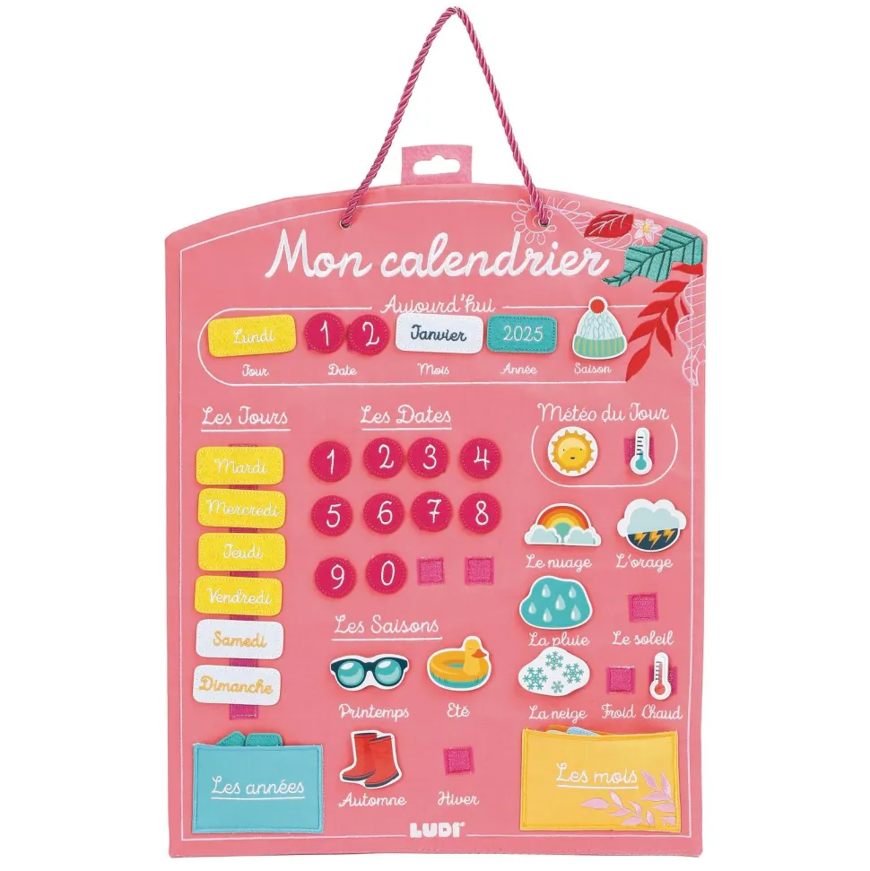 Calendrier mural rose