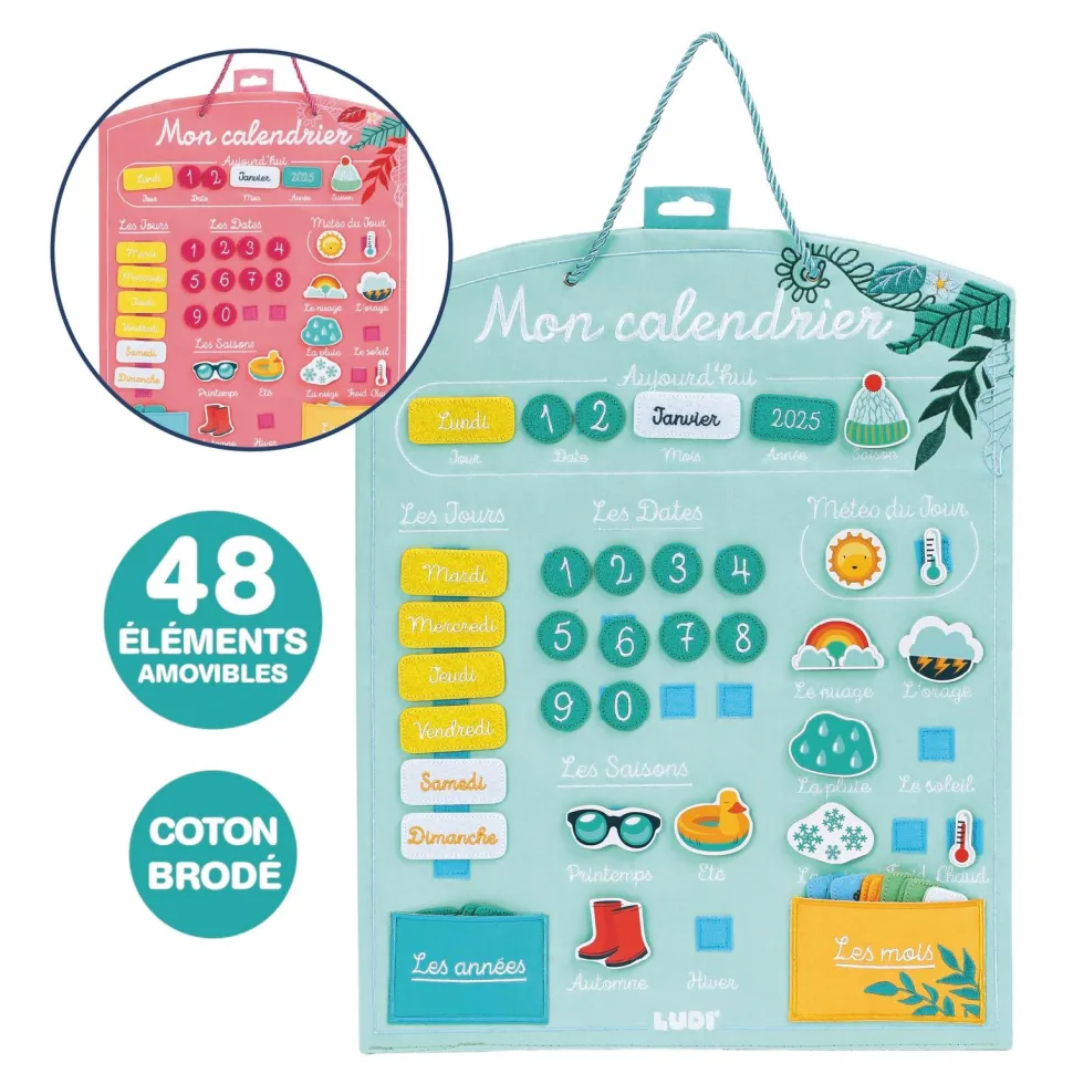 Calendrier mural turquoise