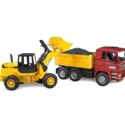 Camion benne Man et chargeur
