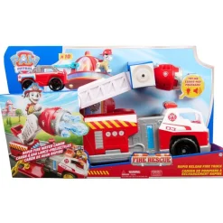 Camion de pompier deluxe et figurine Marcus - Fire Rescue La Pat Patrouille
