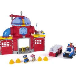 Caserne de pompiers Pat Patrouille et 2 véhicules fire rescue