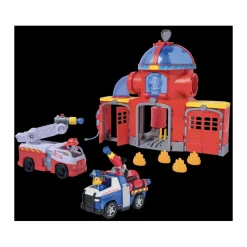 Caserne de pompiers Pat Patrouille et 2 véhicules fire rescue