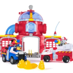 Caserne de pompiers Pat Patrouille et 2 véhicules fire rescue