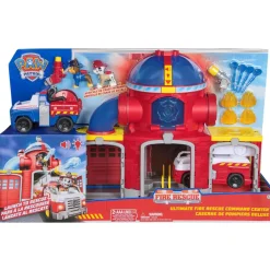 Caserne de pompiers Pat Patrouille et 2 véhicules fire rescue