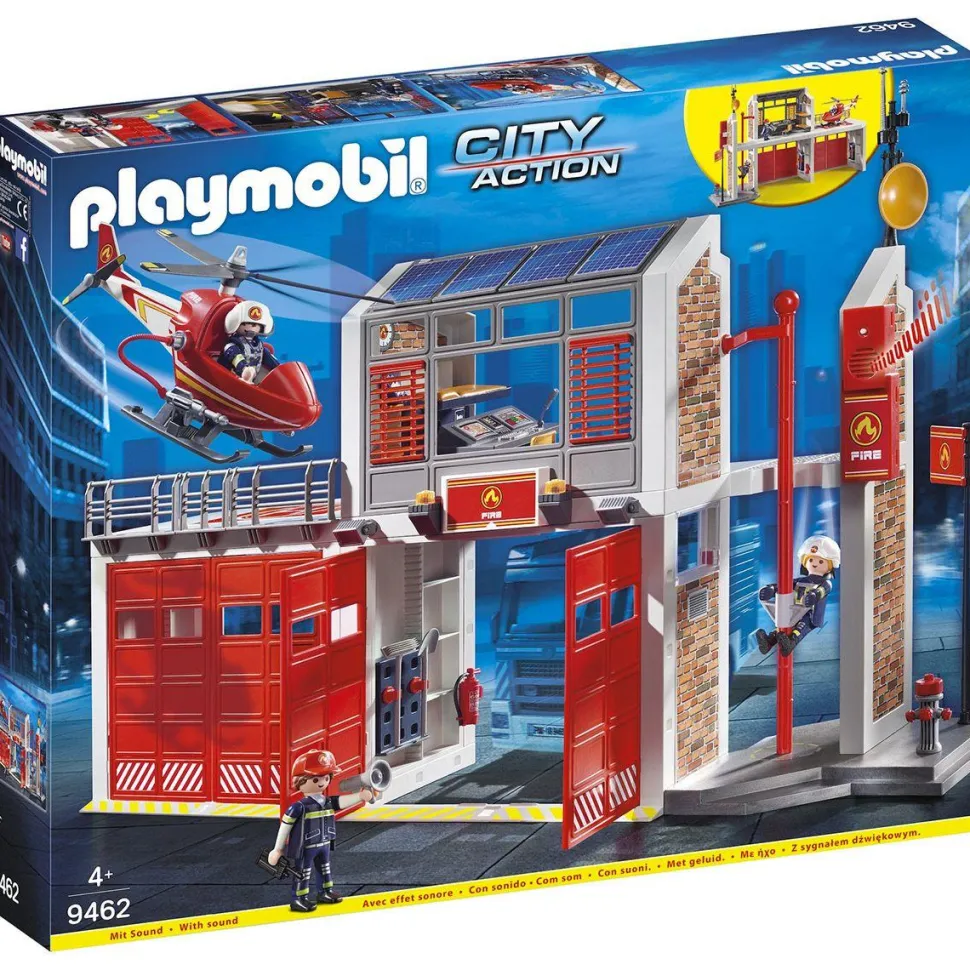 Caserne pompier et hélicoptère Playmobil City Action 9462