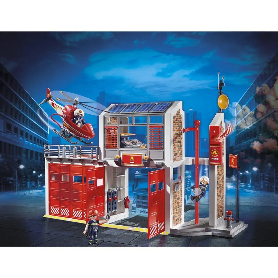 Caserne pompier et hélicoptère Playmobil City Action 9462