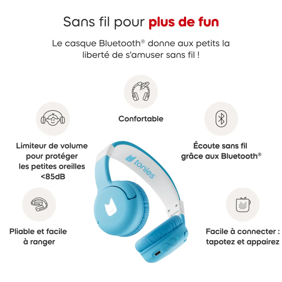 Casque Tonies Bluetooth Bleu ciel