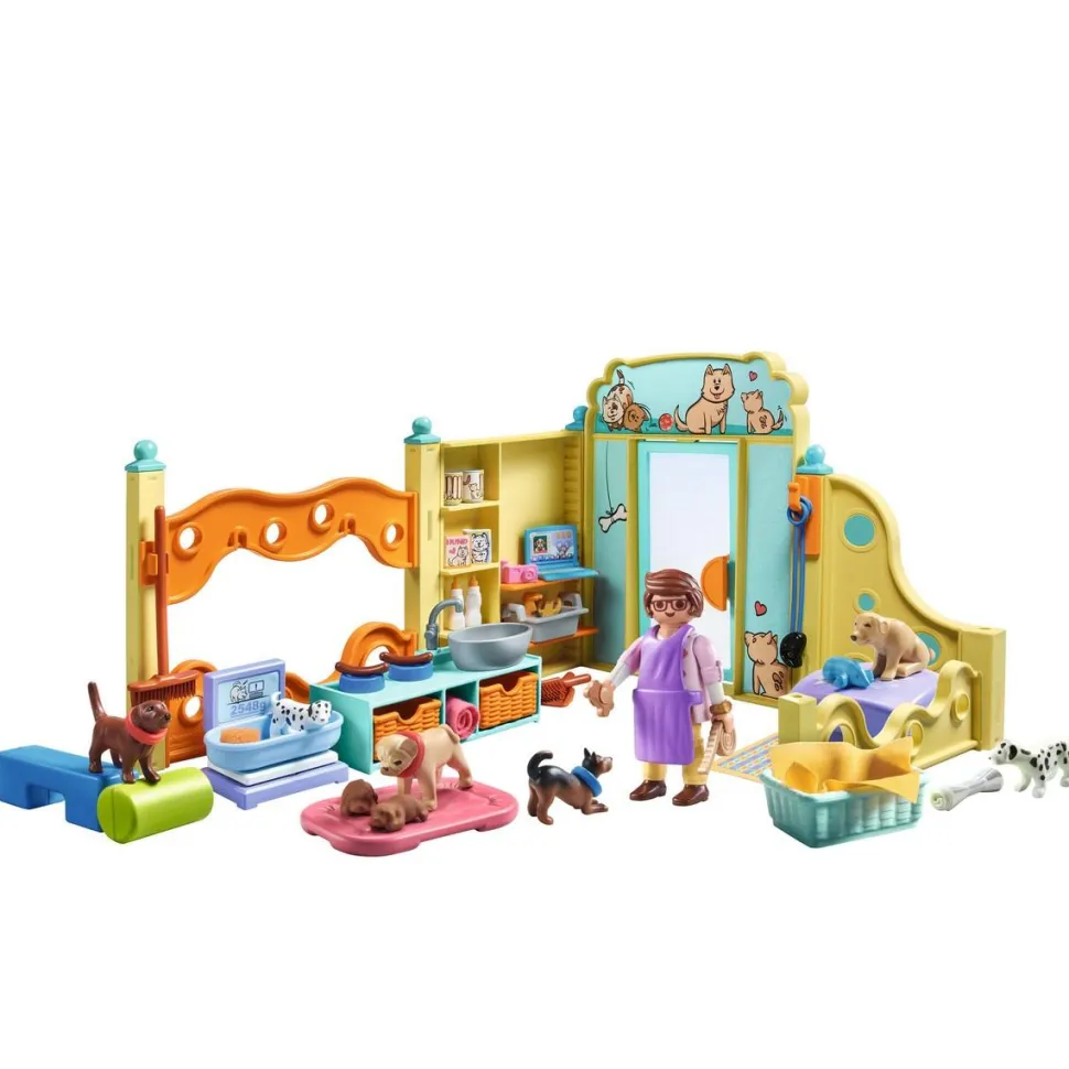 Centre de soin : 8 chiens et soigneur Playmobil My Life 71743