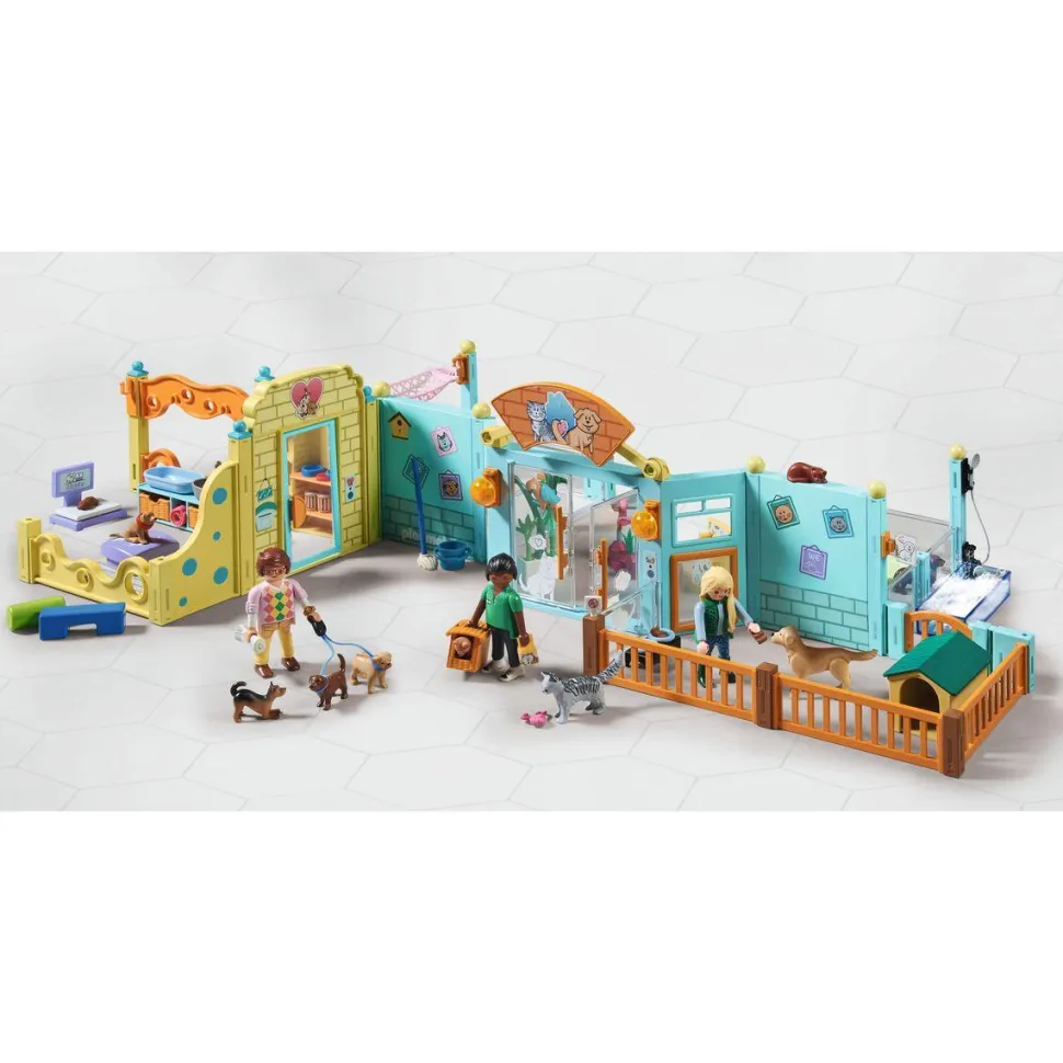 Centre de soin : 8 chiens et soigneur Playmobil My Life 71743