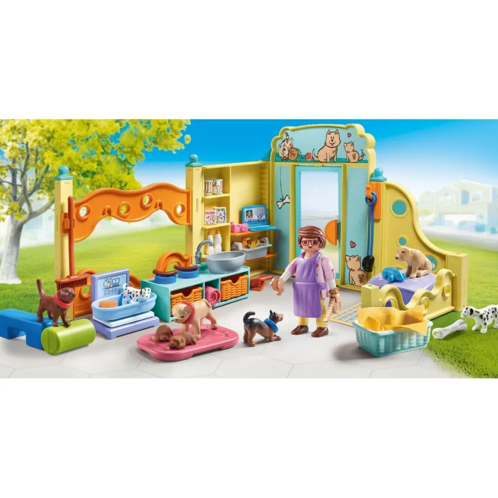 Centre de soin : 8 chiens et soigneur Playmobil My Life 71743