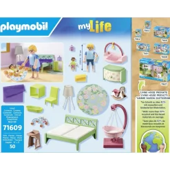 Chambre de parents avec berceau suspendu Playmobil My life 71609