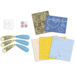 Coffret 6 barrettes pailletées à créer Animaux exotiques