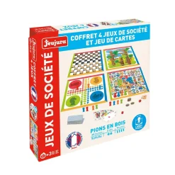 Coffret 4 jeux de société et jeu de cartes Jeujura