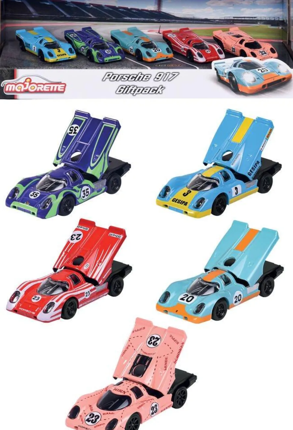 Coffret 5 véhicules Majorette Porsche 917
