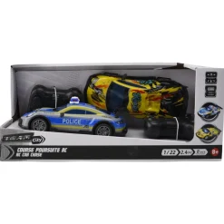 Coffret 2 véhicules radiocommandés course poursuite Police VS Voleur