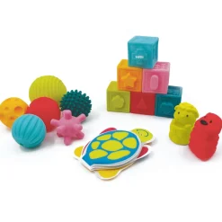 Coffret d'éveil - livres + cubes + balles