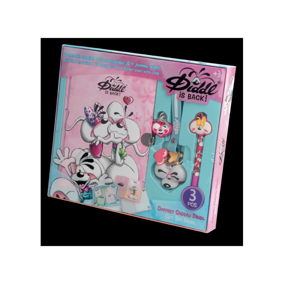 Coffret Journal intime avec clé, stylo et porte-clé Diddl
