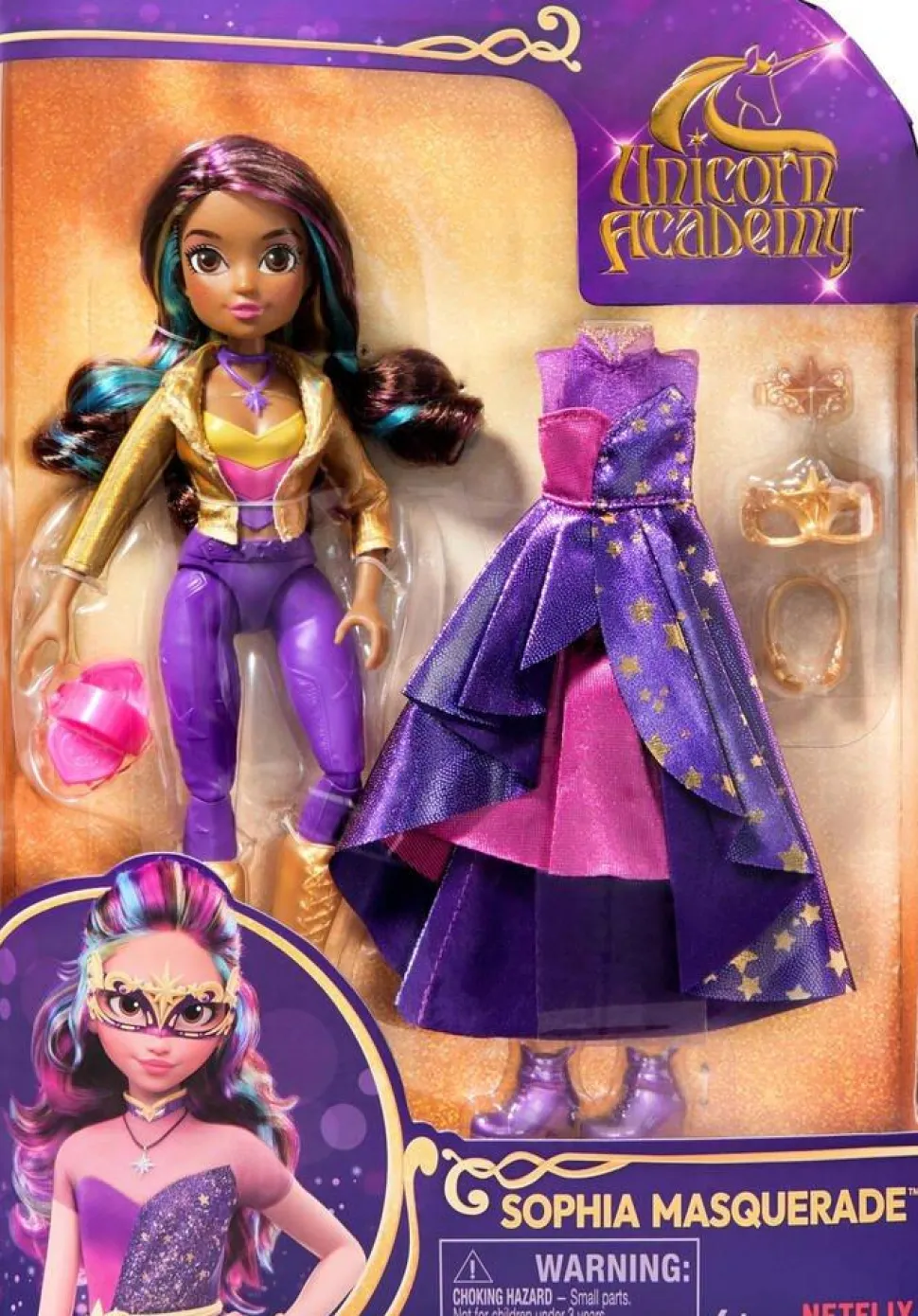 Coffret L'école des licornes : Poupée Deluxe Sophia Au Bal Masque De 24 Cm