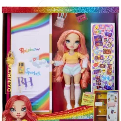 Coffret Rainbow High - poupée et casier Pinkly Paige