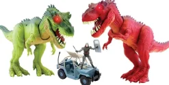Combat De Dinosaures T Rex Articulés Avec Effets Sonores Et Lumineux