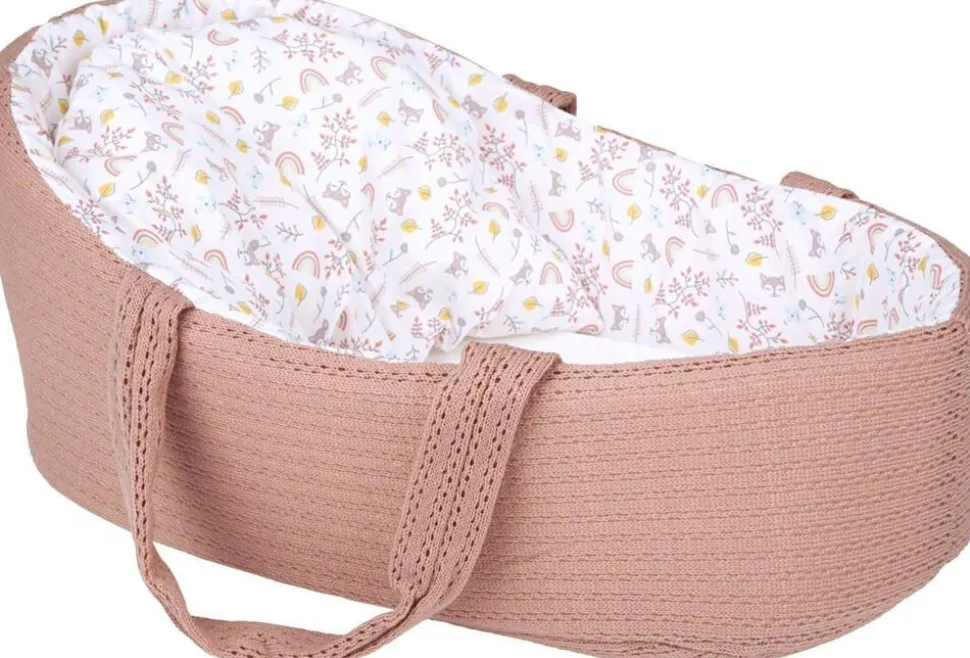 Couffin Tricot En Laine Cerise & Capucine