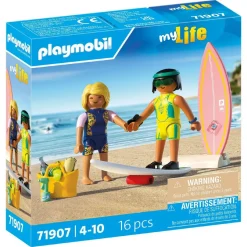 Cours de surf à la plage, 2 personnages Playmobil My Life 71907