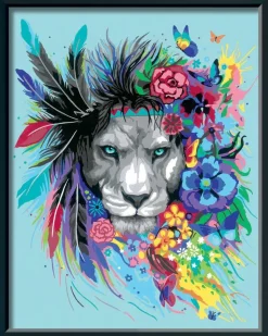 CreArt Peinture aux numéros - Grand Colorfull Boho Lion