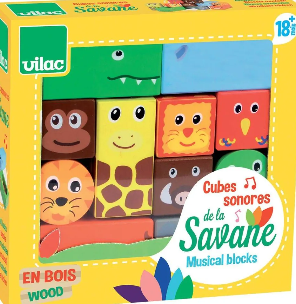 Cubes Sonores Animaux Savane - Vilac