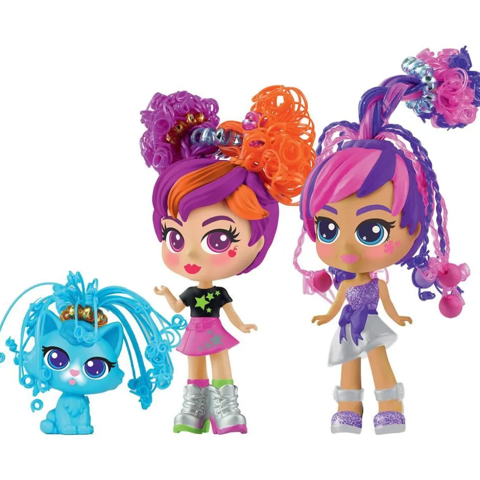 Curligirls Et Pet Twin Set - Lot De 2 Poupées Et 1 Animal