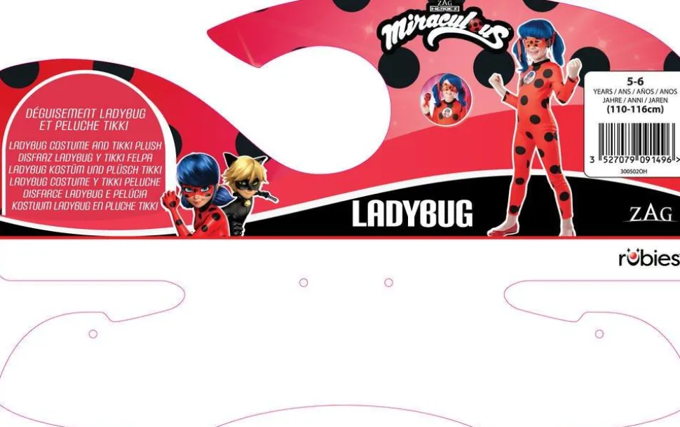 Déguisement Ladybug Taille 5/6 ans et peluche Tikki