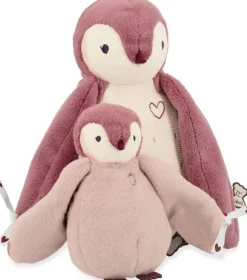 Duo De Peluches Manchots Roses Doux Et Rassurants Avec Rubans En C