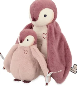 Duo De Peluches Manchots Roses Doux Et Rassurants Avec Rubans En C