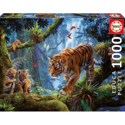 Educa Borras - Puzzle De 1000 Pièces, Tigres Dans L'arbre