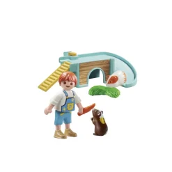 Enfant avec 2 cochons d'Inde et accessoires Playmobil My Life 71746