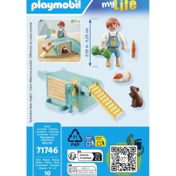 Enfant avec 2 cochons d'Inde et accessoires Playmobil My Life 71746