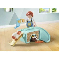 Enfant avec 2 cochons d'Inde et accessoires Playmobil My Life 71746