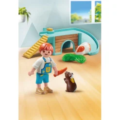 Enfant avec 2 cochons d'Inde et accessoires Playmobil My Life 71746