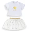 Ensemble jupe et T-shirt ivoire et or - Ma Corolle