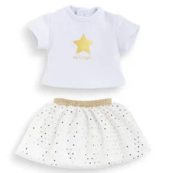 Ensemble jupe et T-shirt ivoire et or - Ma Corolle